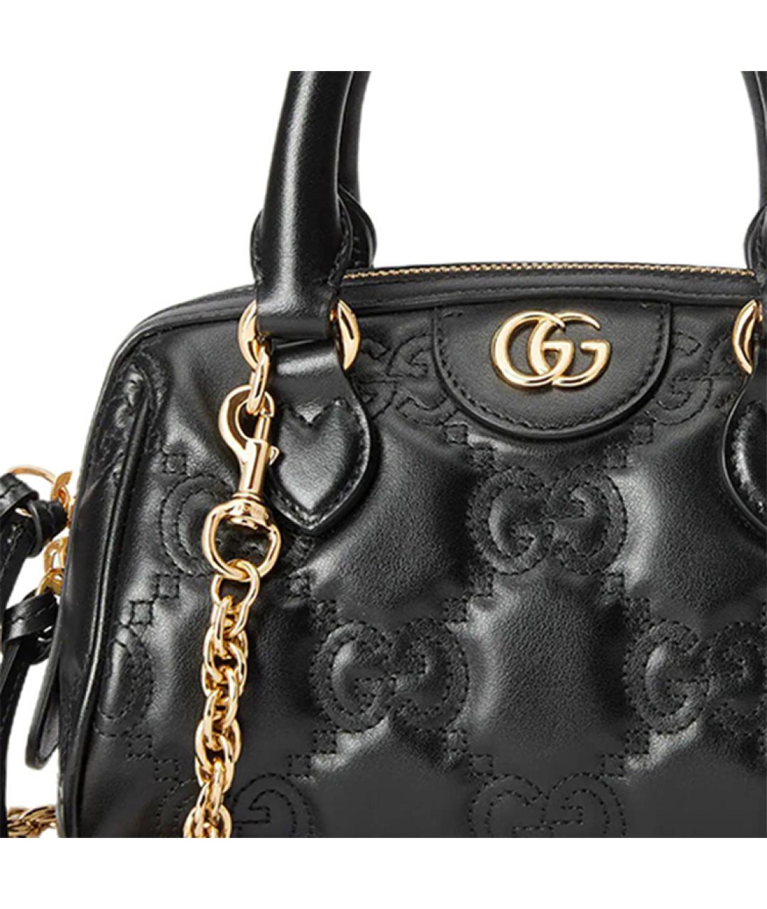GUCCI Черная кожаная сумка через плечо, фото 9