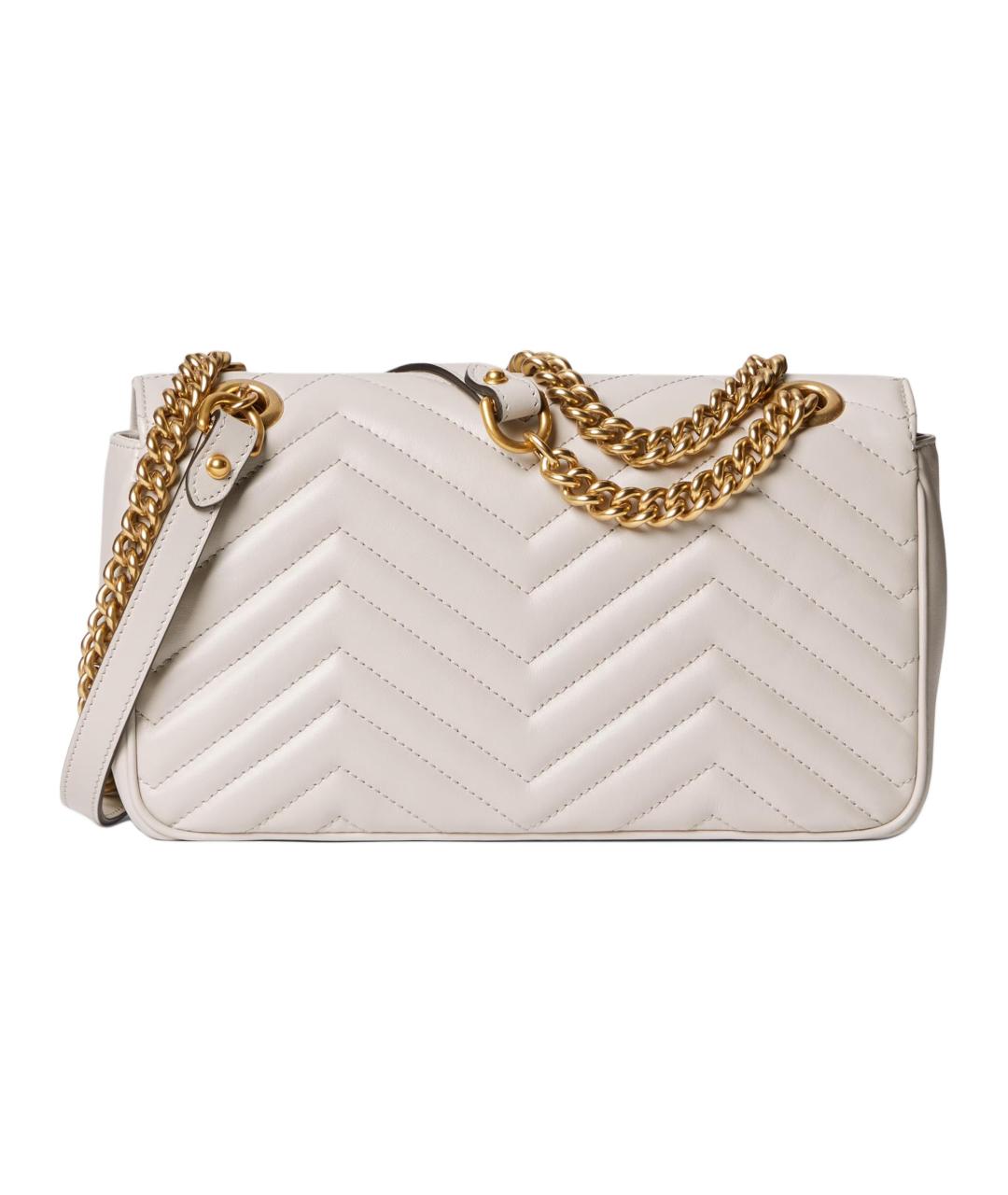 GUCCI Белая кожаная сумка через плечо, фото 7