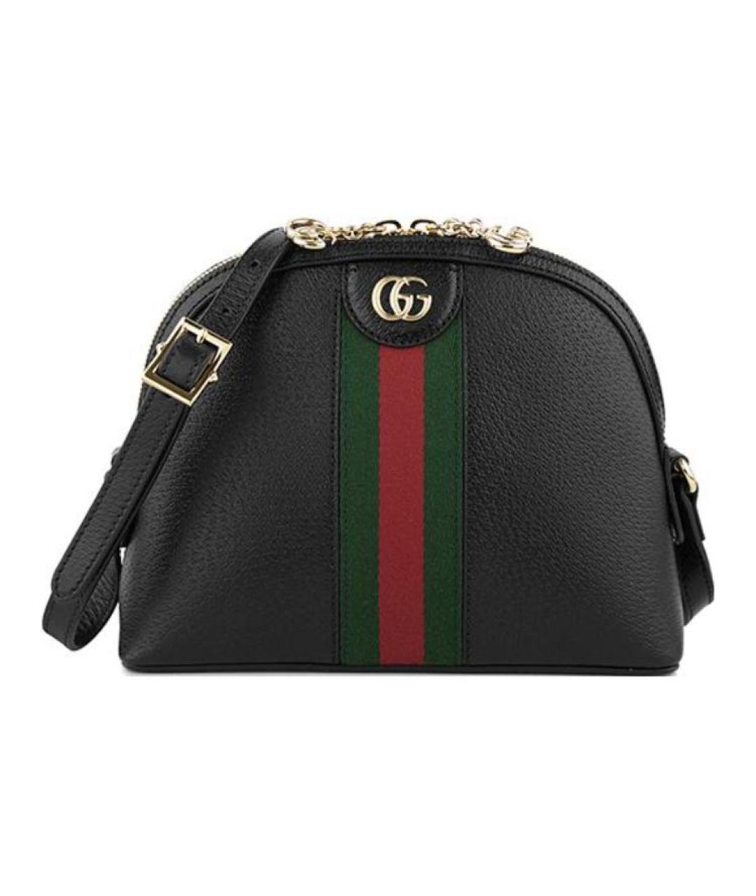GUCCI Черная кожаная сумка через плечо, фото 1