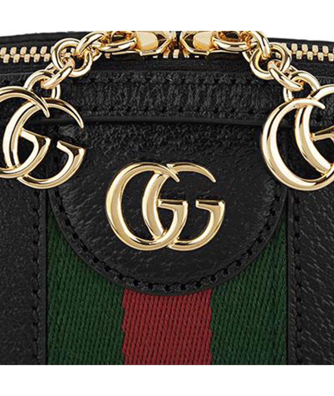 GUCCI Черная кожаная сумка через плечо, фото 6