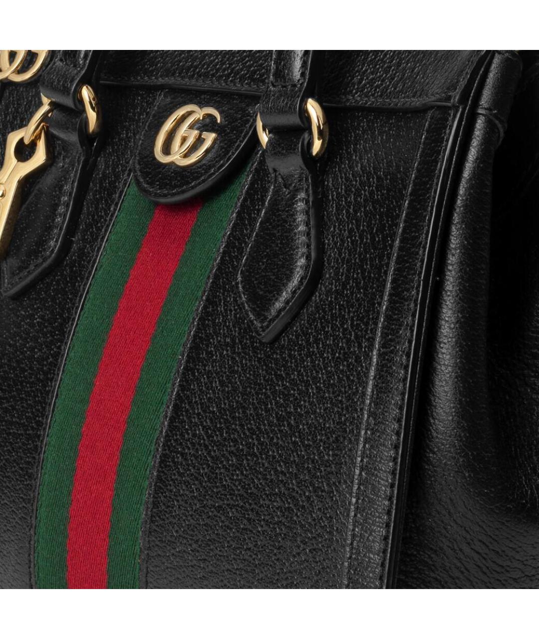 GUCCI Черная кожаная сумка через плечо, фото 8