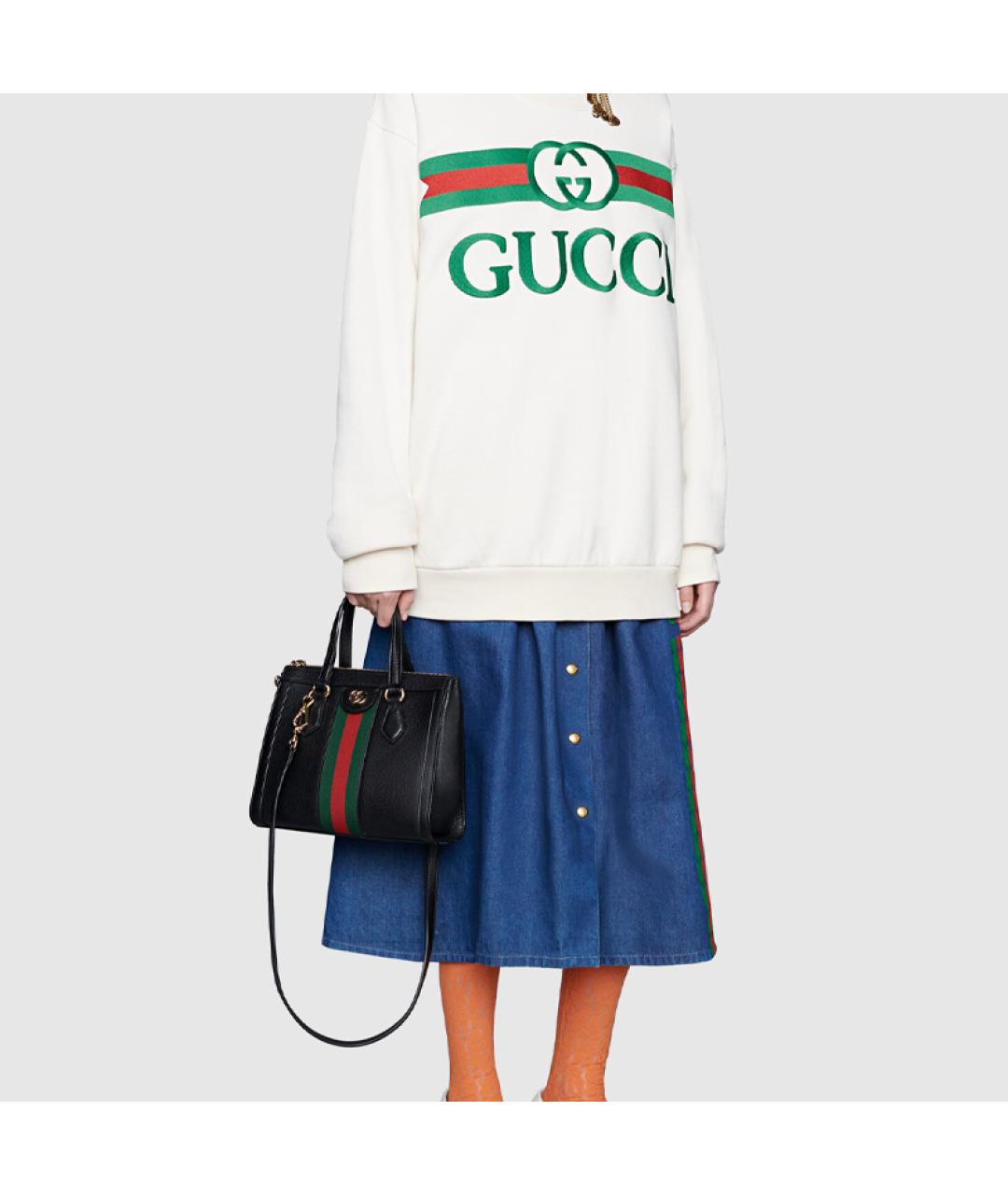 GUCCI Черная кожаная сумка через плечо, фото 9