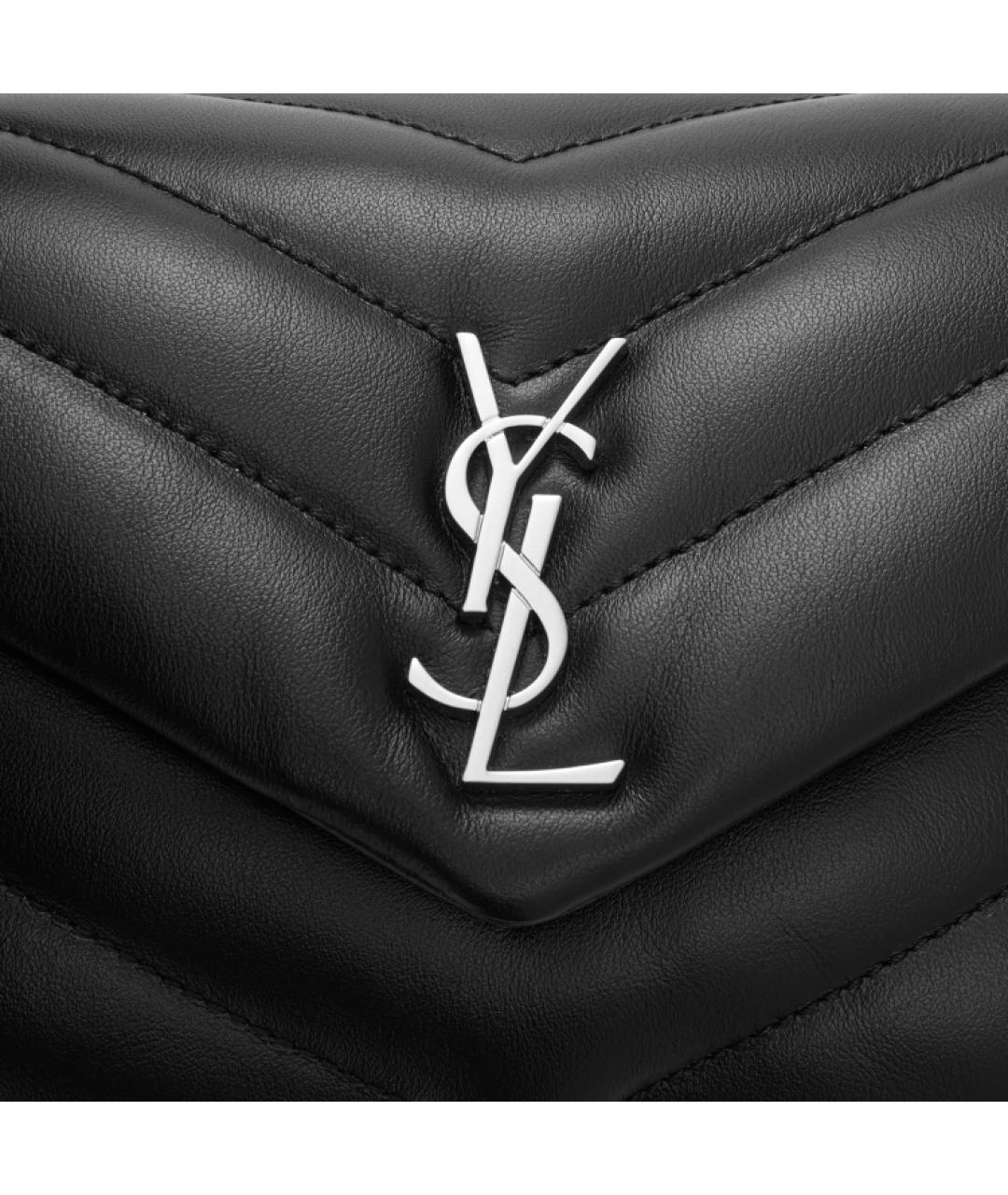 SAINT LAURENT Черная кожаная сумка через плечо, фото 9