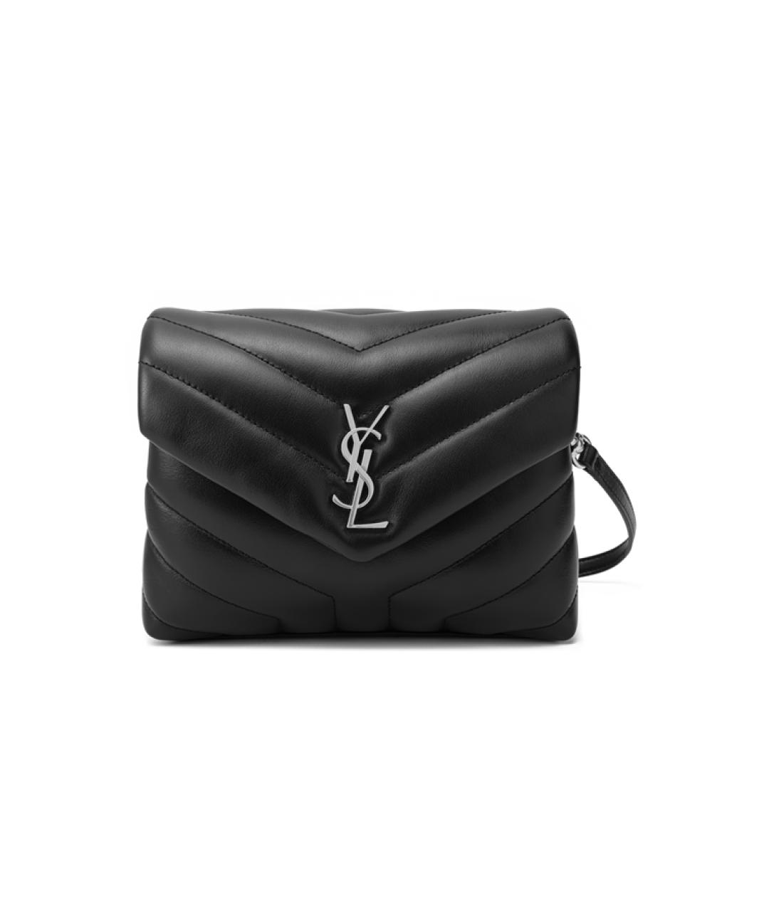 SAINT LAURENT Черная кожаная сумка через плечо, фото 2