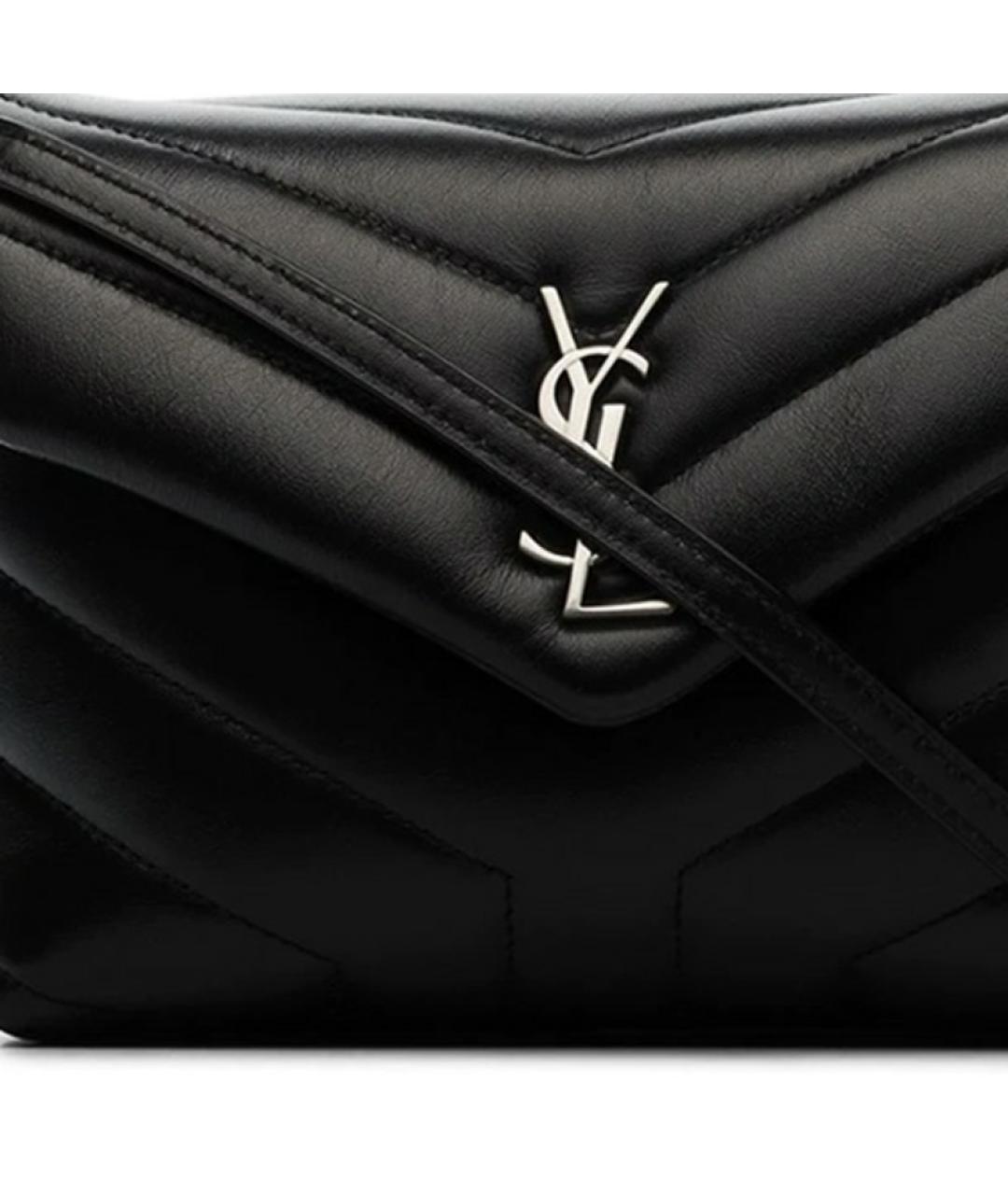 SAINT LAURENT Черная кожаная сумка через плечо, фото 8