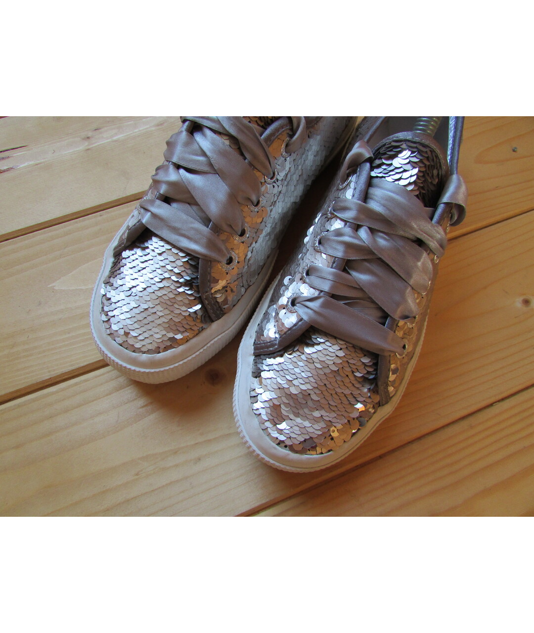 SUPERGA Серебряные текстильные кроссовки, фото 5