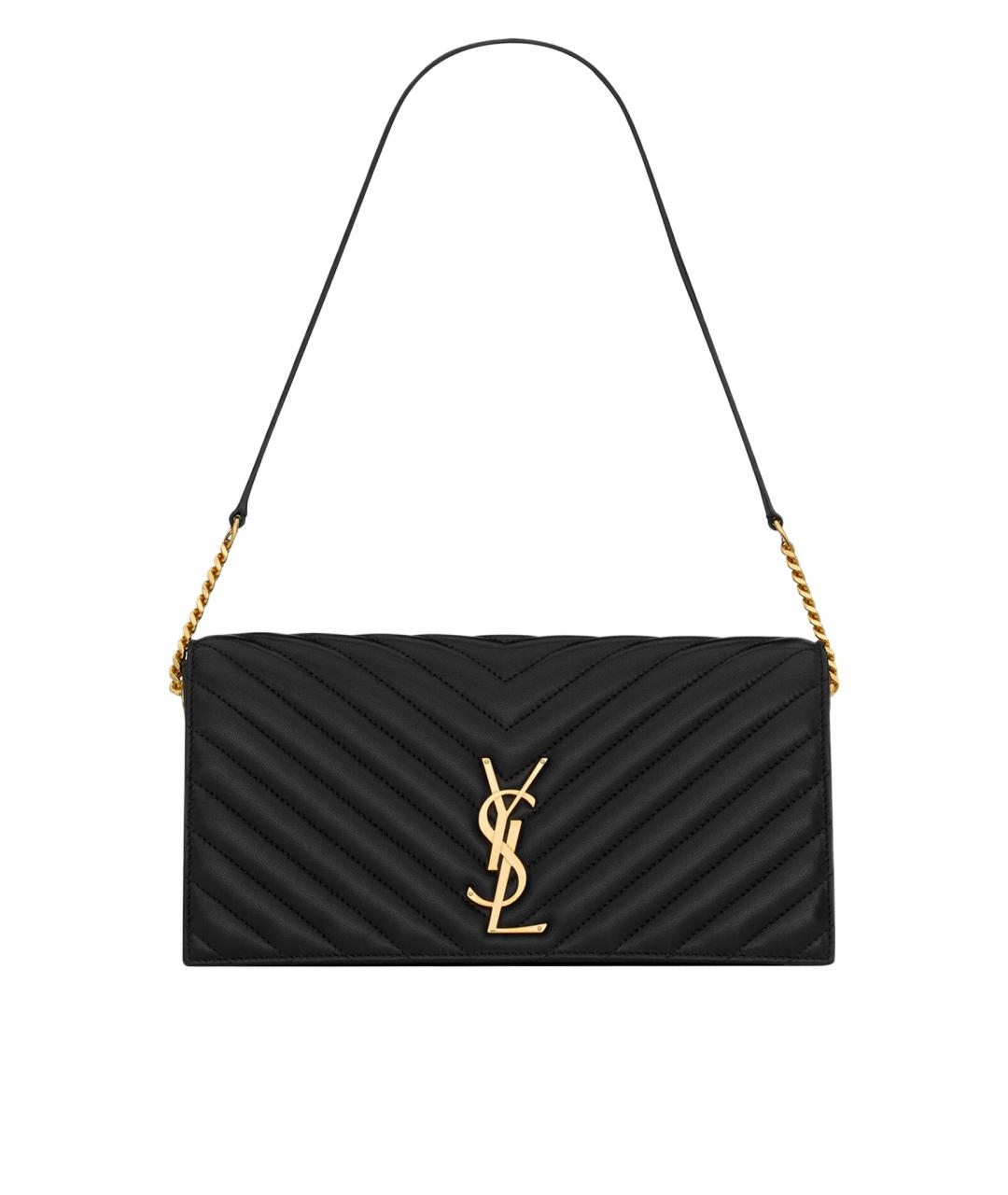 SAINT LAURENT Черная кожаная сумка через плечо, фото 1