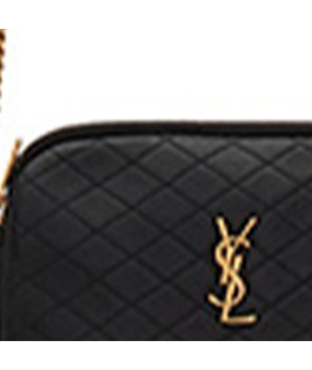 SAINT LAURENT Черная кожаная сумка через плечо, фото 4