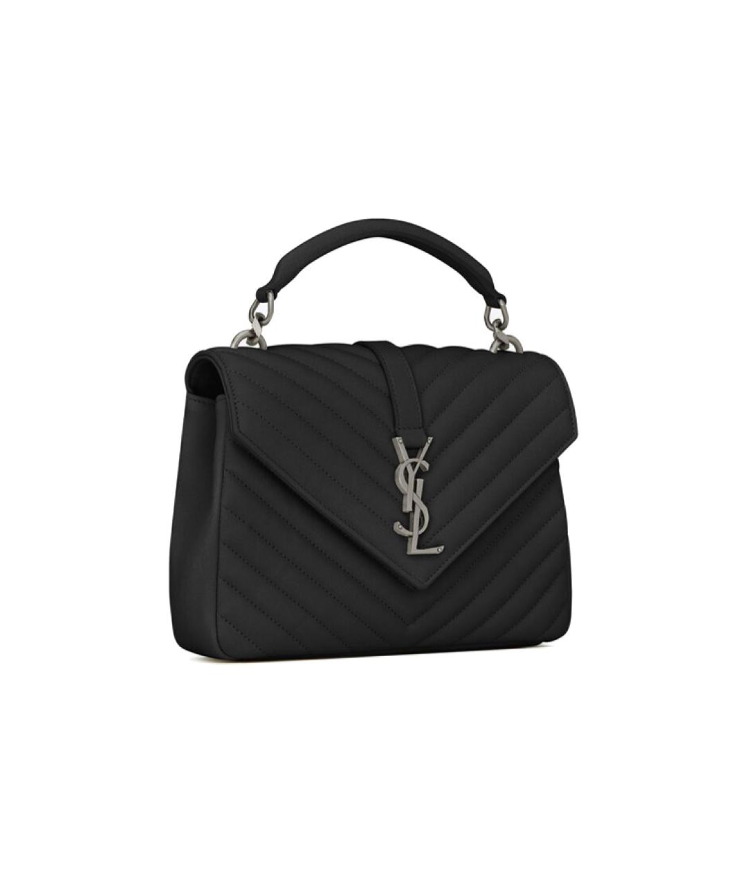 SAINT LAURENT Черная кожаная сумка через плечо, фото 2