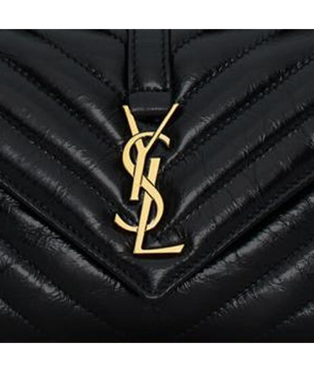 SAINT LAURENT Черная кожаная сумка через плечо, фото 7