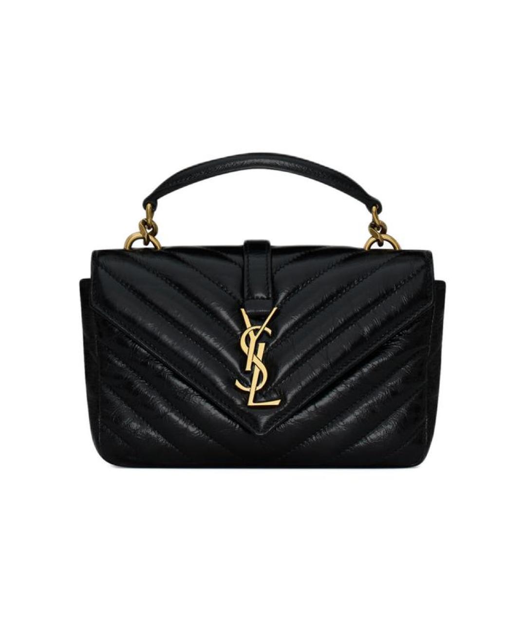 SAINT LAURENT Черная кожаная сумка через плечо, фото 8