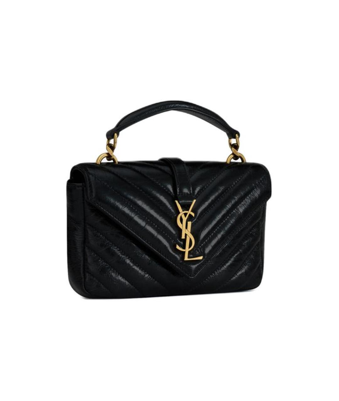 SAINT LAURENT Черная кожаная сумка через плечо, фото 5