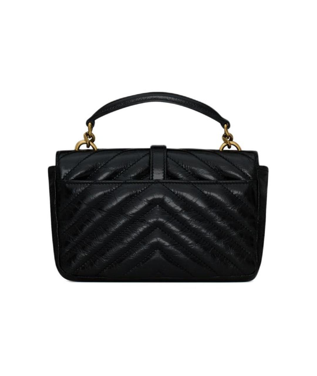 SAINT LAURENT Черная кожаная сумка через плечо, фото 2