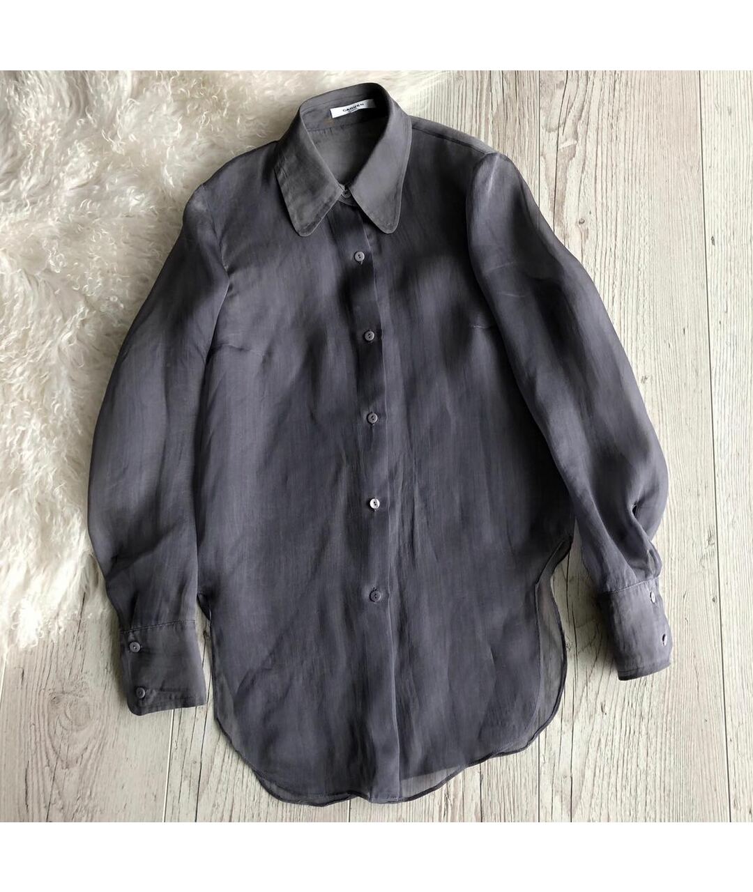 CARVEN Серая шелковая рубашка, фото 2