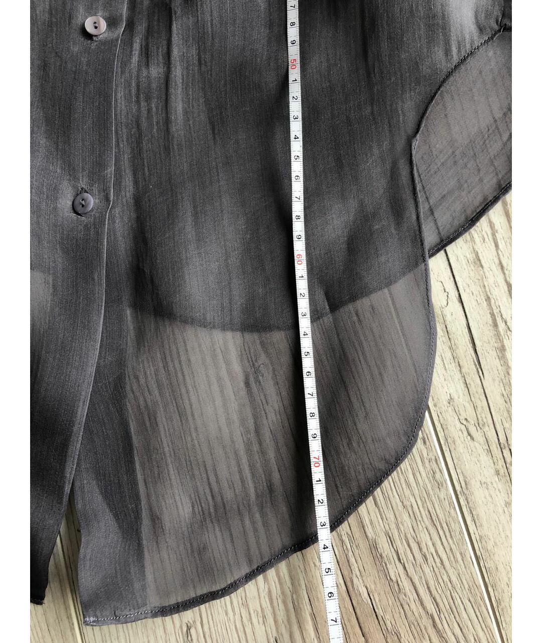 CARVEN Серая шелковая рубашка, фото 6