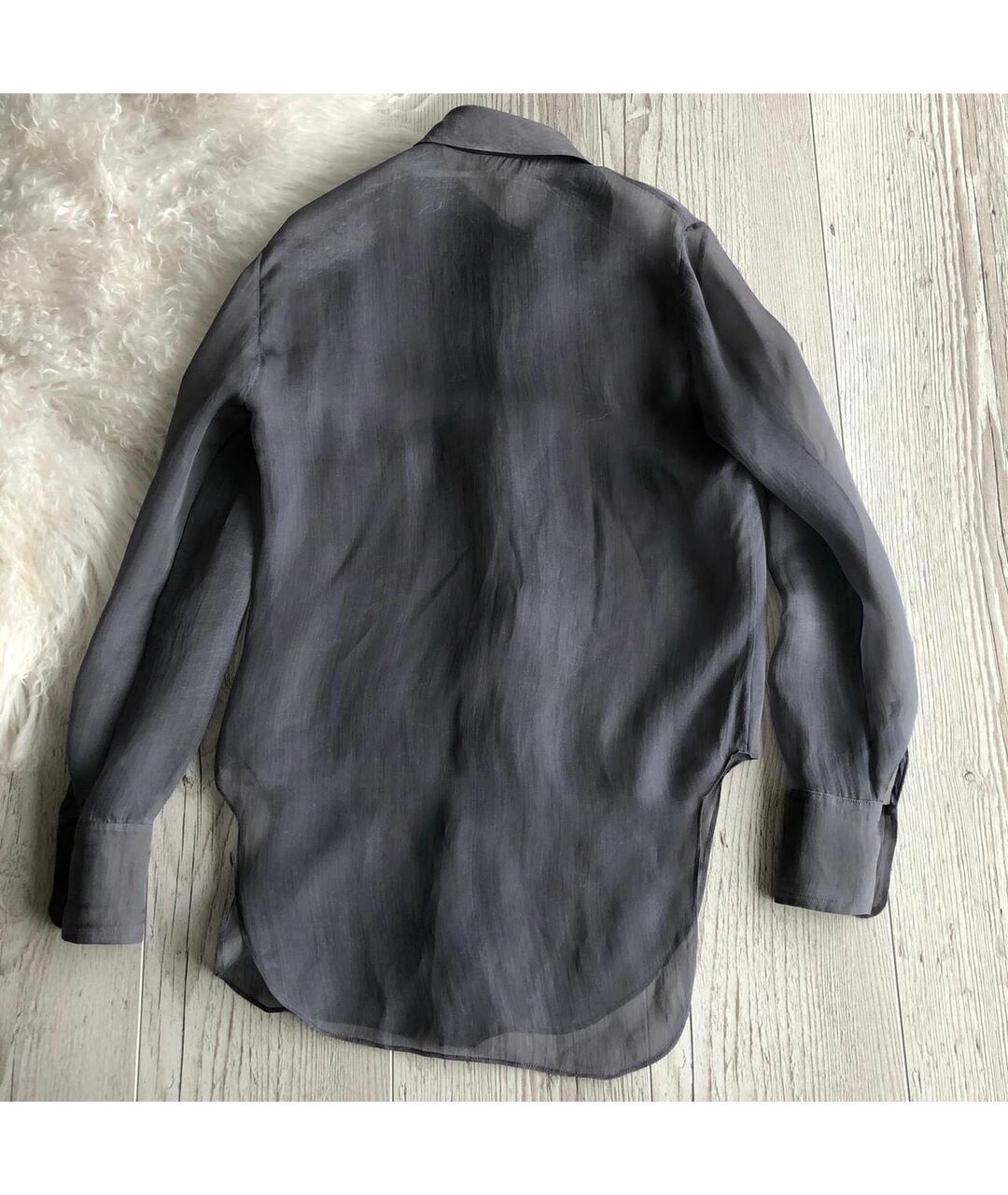 CARVEN Серая шелковая рубашка, фото 3