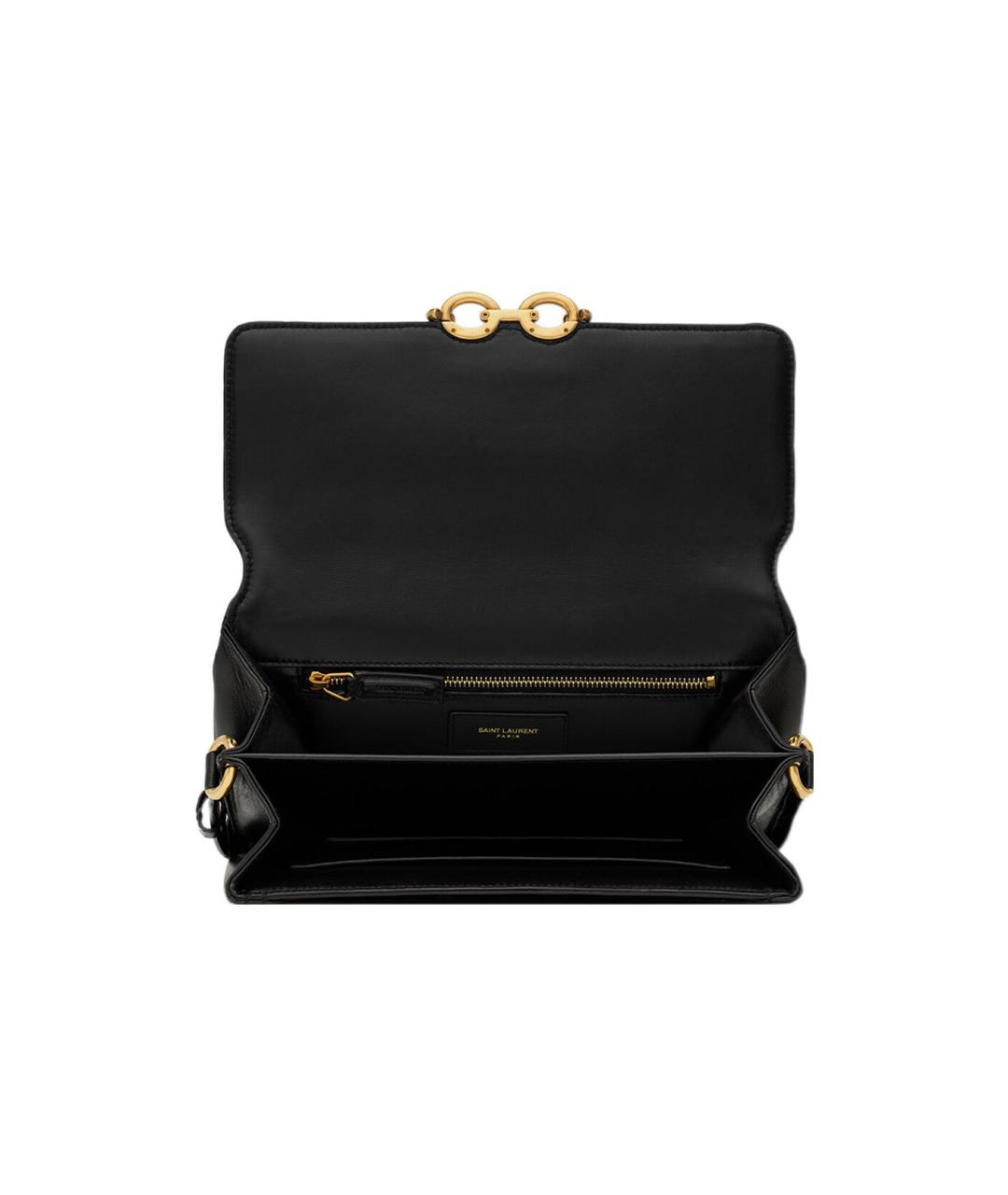SAINT LAURENT Черная кожаная сумка через плечо, фото 6