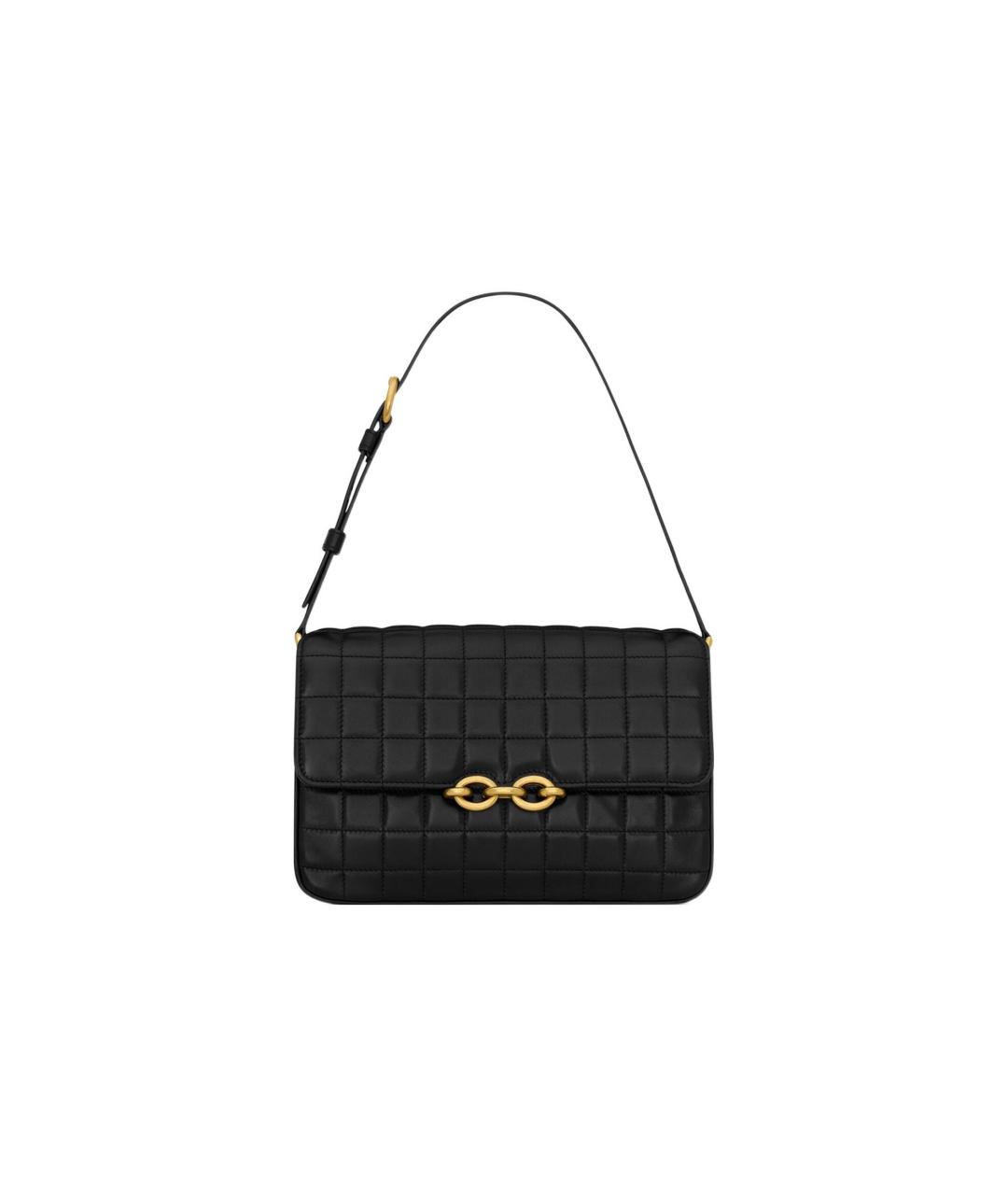 SAINT LAURENT Черная кожаная сумка через плечо, фото 8