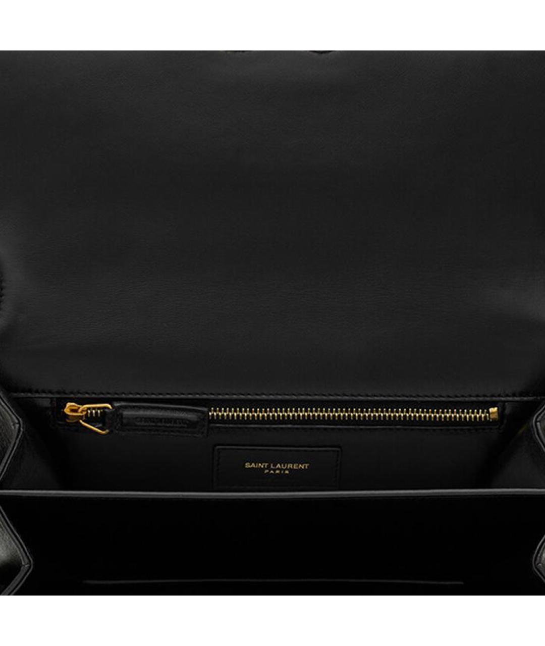 SAINT LAURENT Черная кожаная сумка через плечо, фото 7
