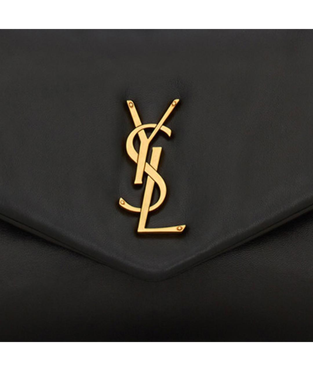 SAINT LAURENT Черная кожаная сумка через плечо, фото 3