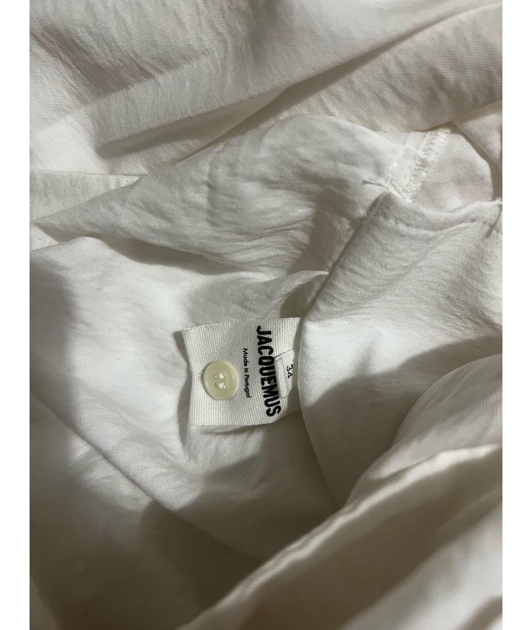 JACQUEMUS Белое вискозное коктейльное платье, фото 4