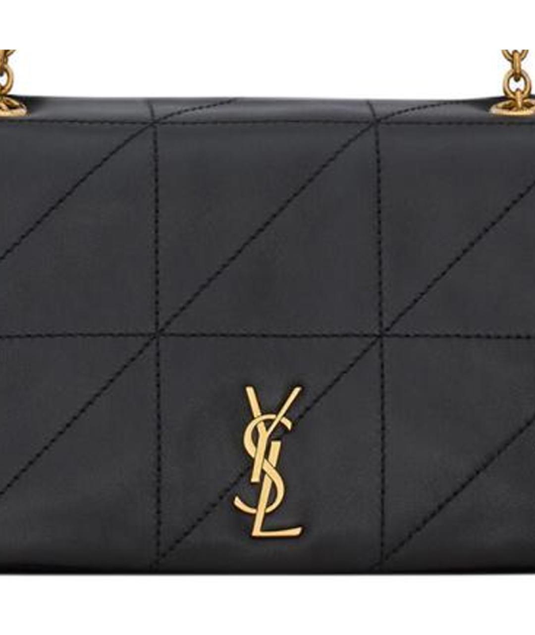 SAINT LAURENT Черная кожаная сумка через плечо, фото 5
