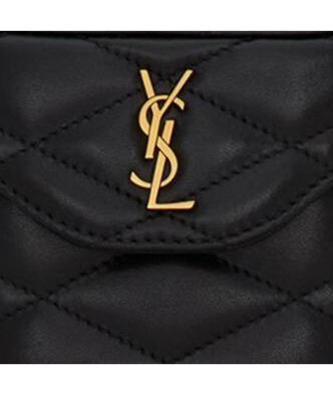 SAINT LAURENT Черная кожаная сумка через плечо, фото 5