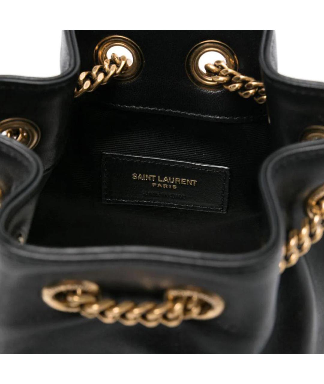 SAINT LAURENT Черная кожаная сумка через плечо, фото 3