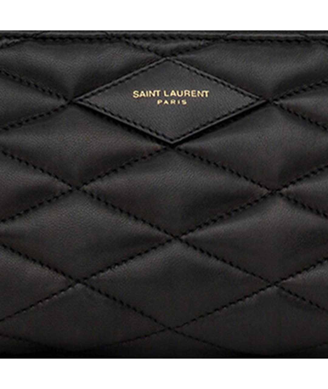 SAINT LAURENT Черная кожаная сумка через плечо, фото 3