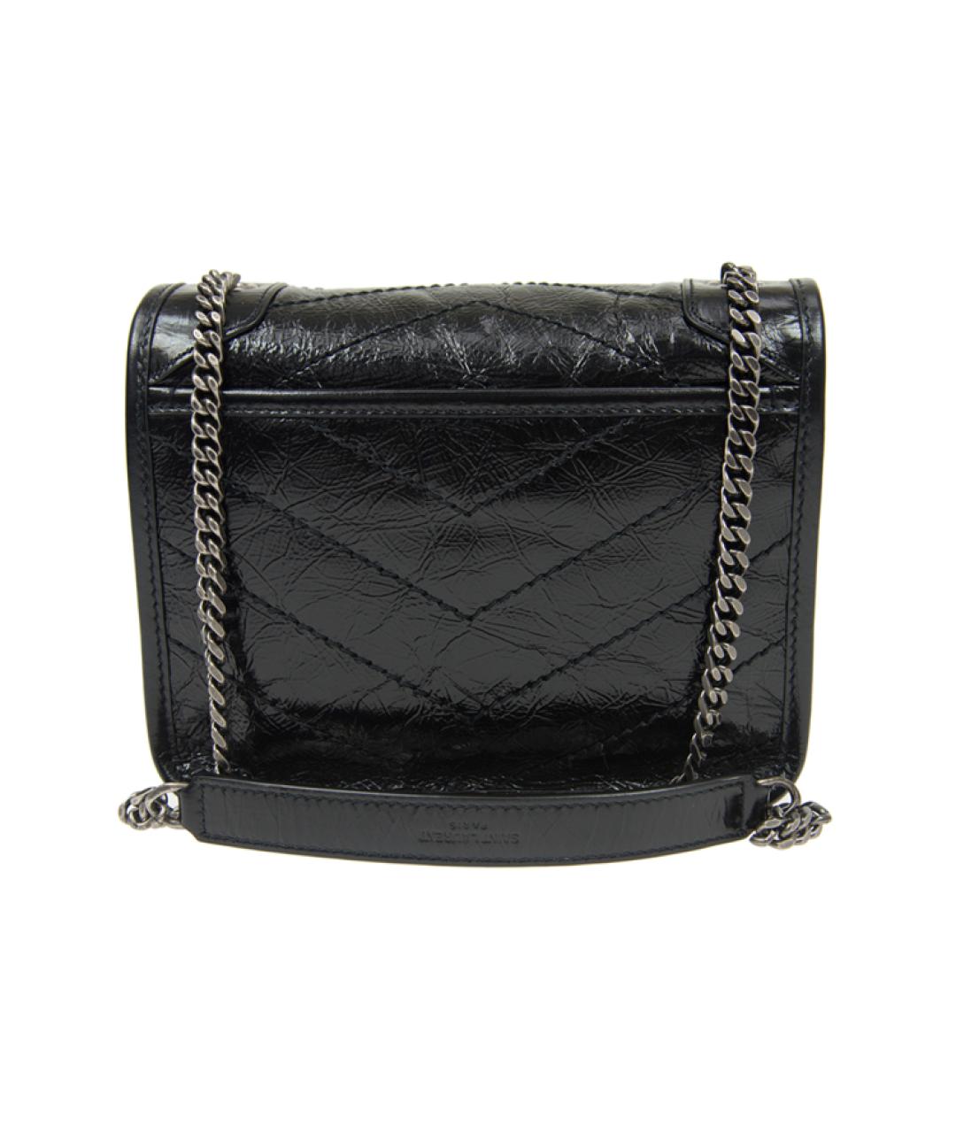 SAINT LAURENT Черная кожаная сумка через плечо, фото 5