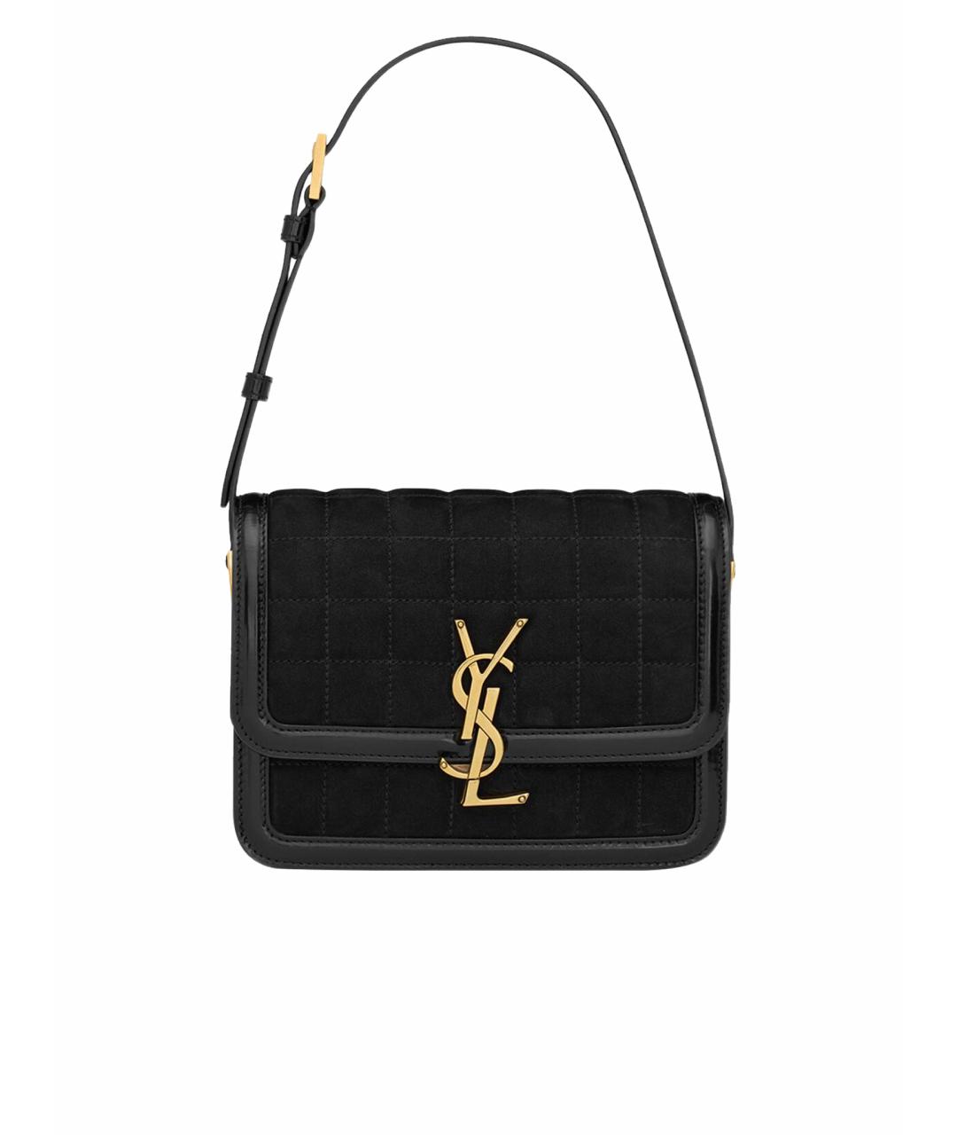 SAINT LAURENT Черная замшевая сумка через плечо, фото 1