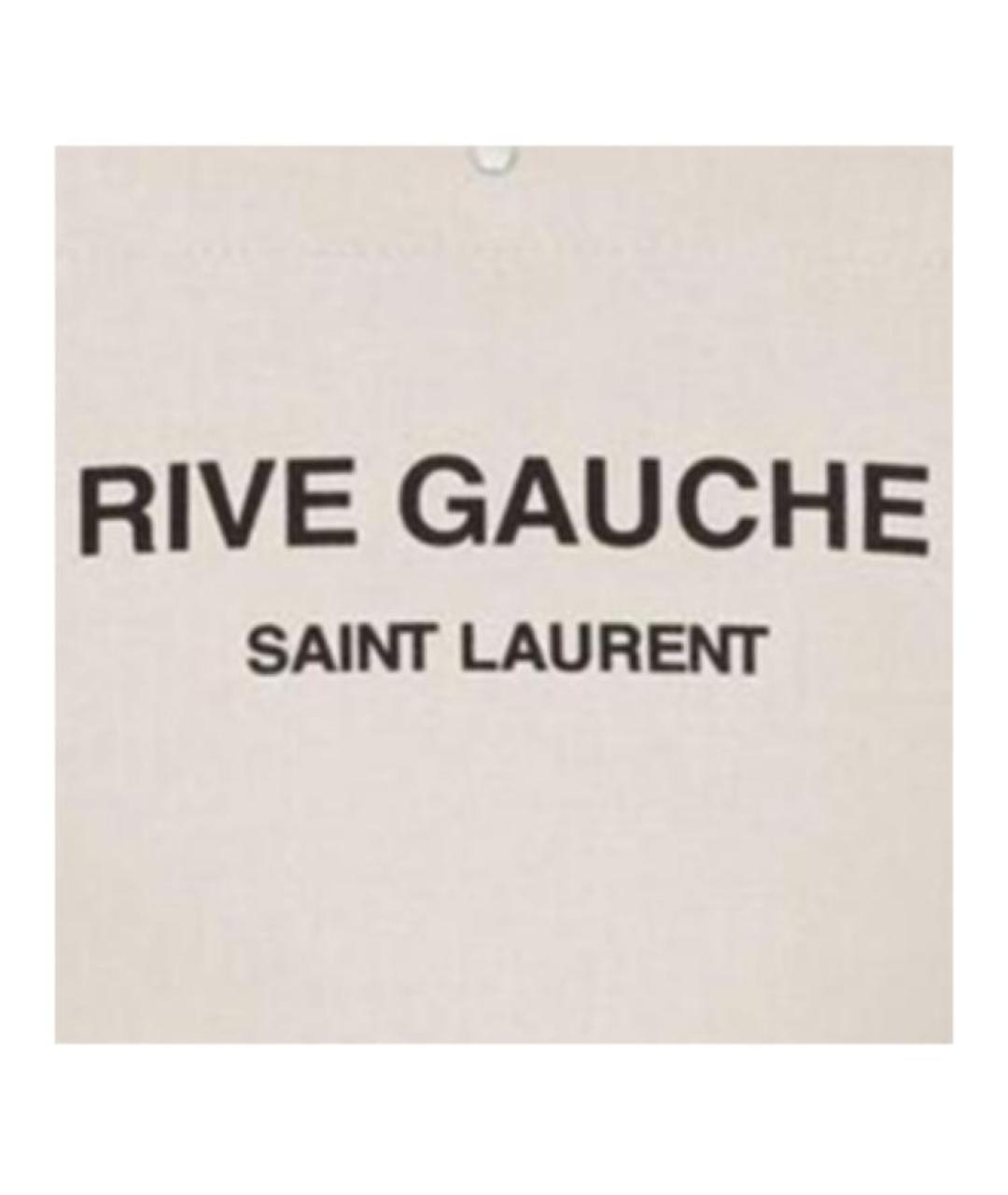 SAINT LAURENT Бежевая хлопковая сумка через плечо, фото 4