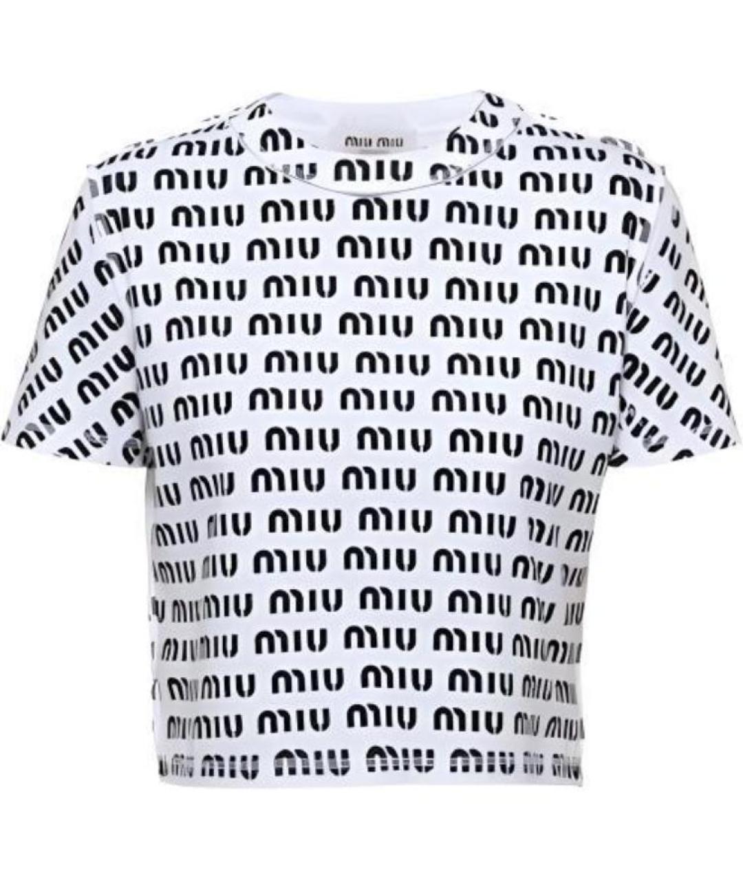 MIU MIU Белая хлопковая футболка, фото 1