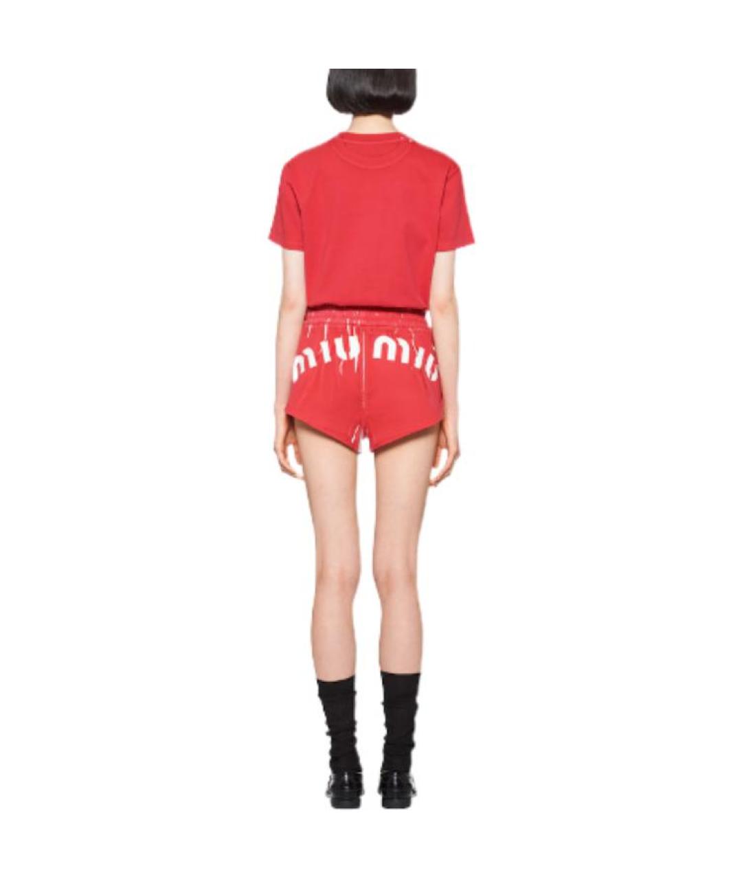 MIU MIU Красная хлопковая футболка, фото 3
