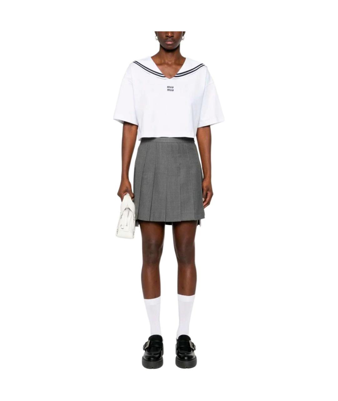 MIU MIU Белая футболка, фото 3
