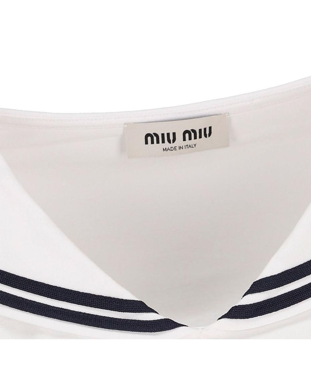 MIU MIU Белая футболка, фото 5