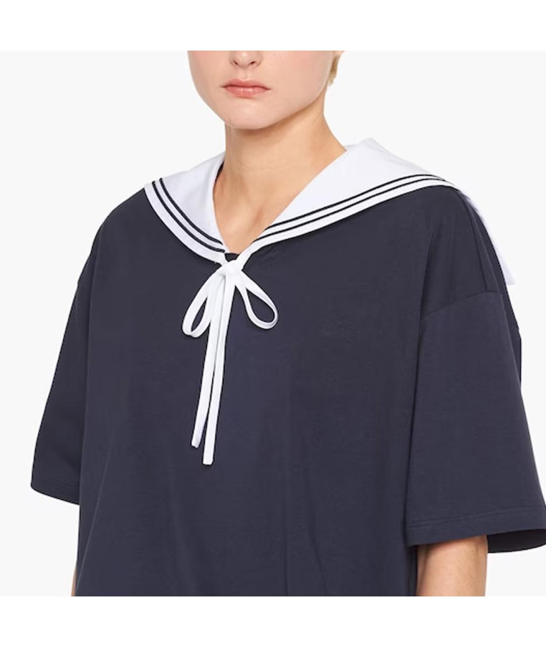 MIU MIU Синяя хлопковая футболка, фото 4