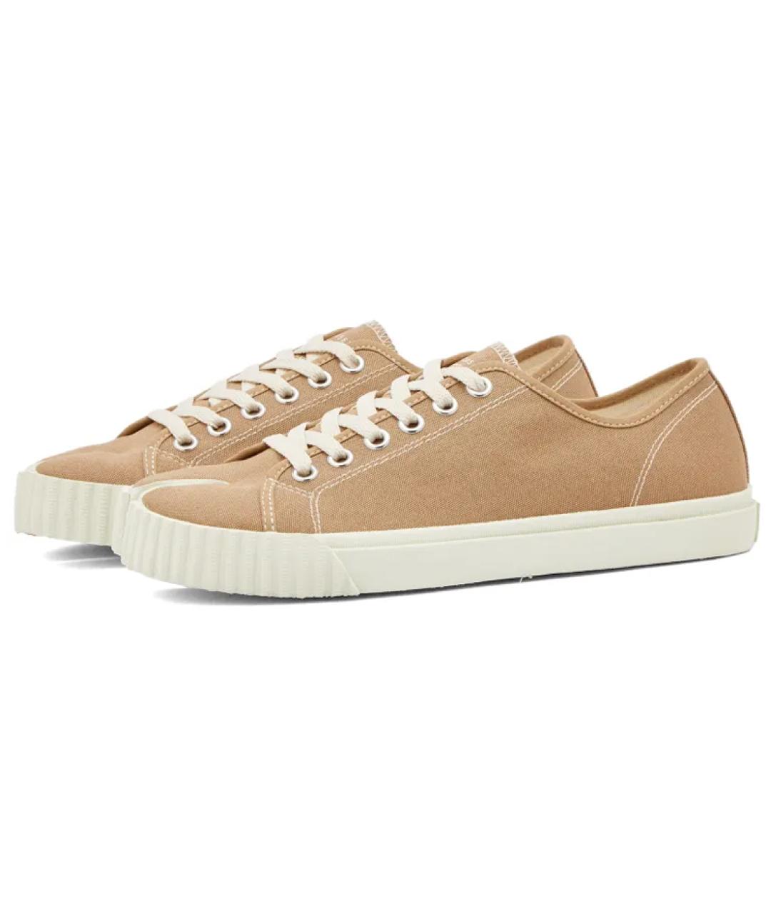 MAISON MARGIELA Бежевые текстильные кеды, фото 3