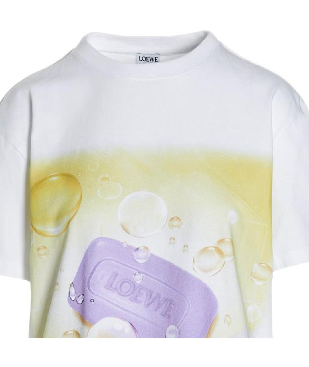 LOEWE Белая хлопковая футболка, фото 2