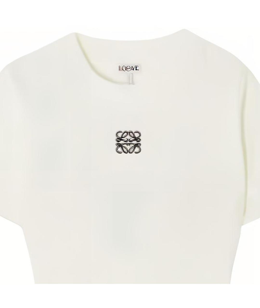 LOEWE Белая хлопковая футболка, фото 2