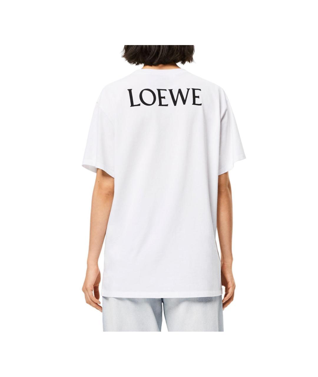 LOEWE Белая хлопковая футболка, фото 2