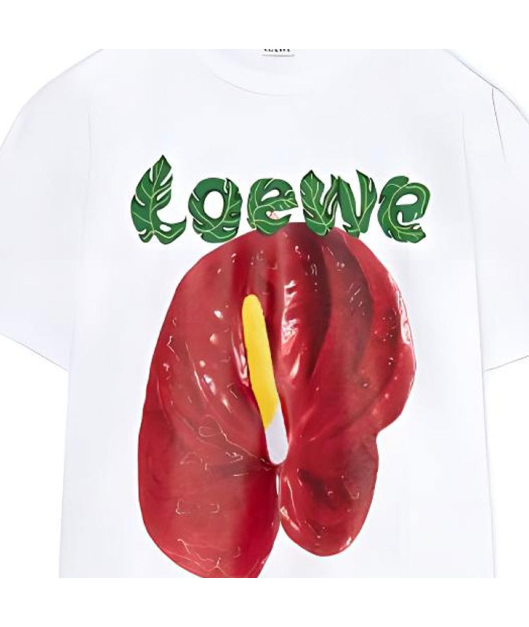 LOEWE Белая хлопковая футболка, фото 2