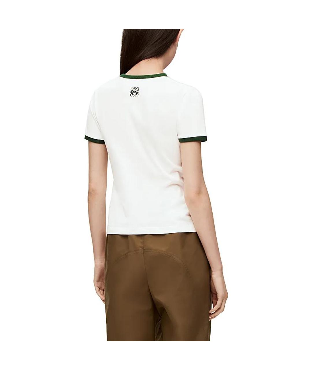 LOEWE Белая хлопковая футболка, фото 3