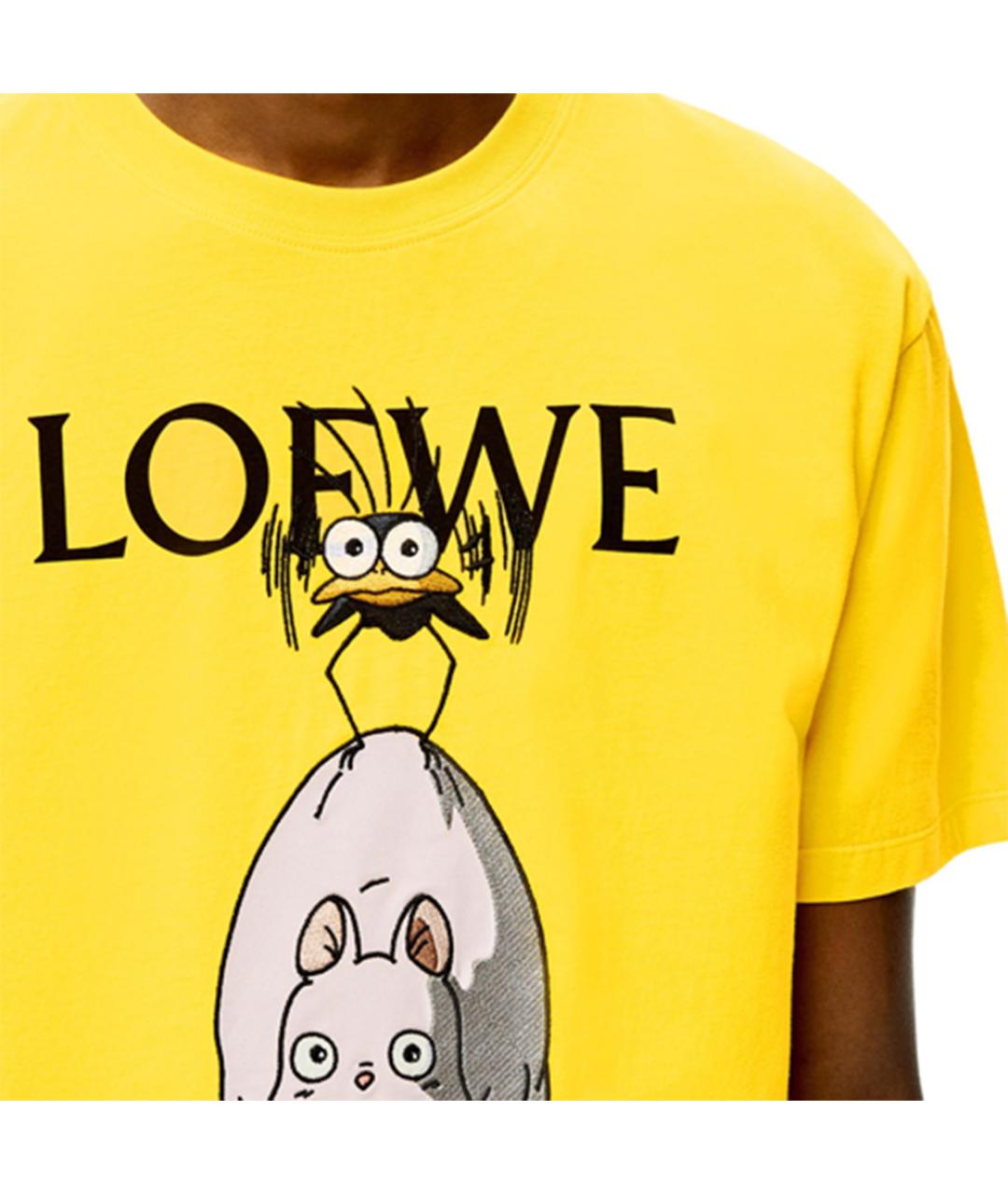 LOEWE Желтая хлопковая футболка, фото 2