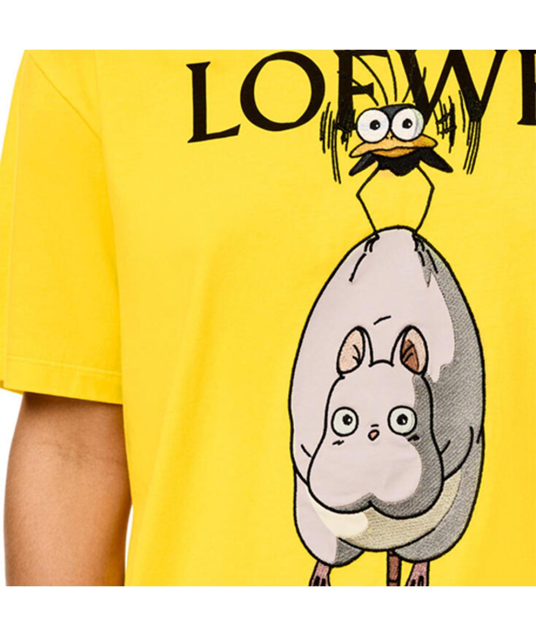 LOEWE Желтая хлопковая футболка, фото 3