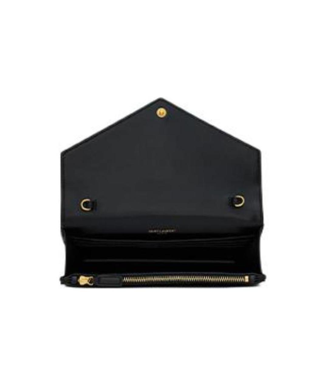 SAINT LAURENT Черная кожаная сумка через плечо, фото 2