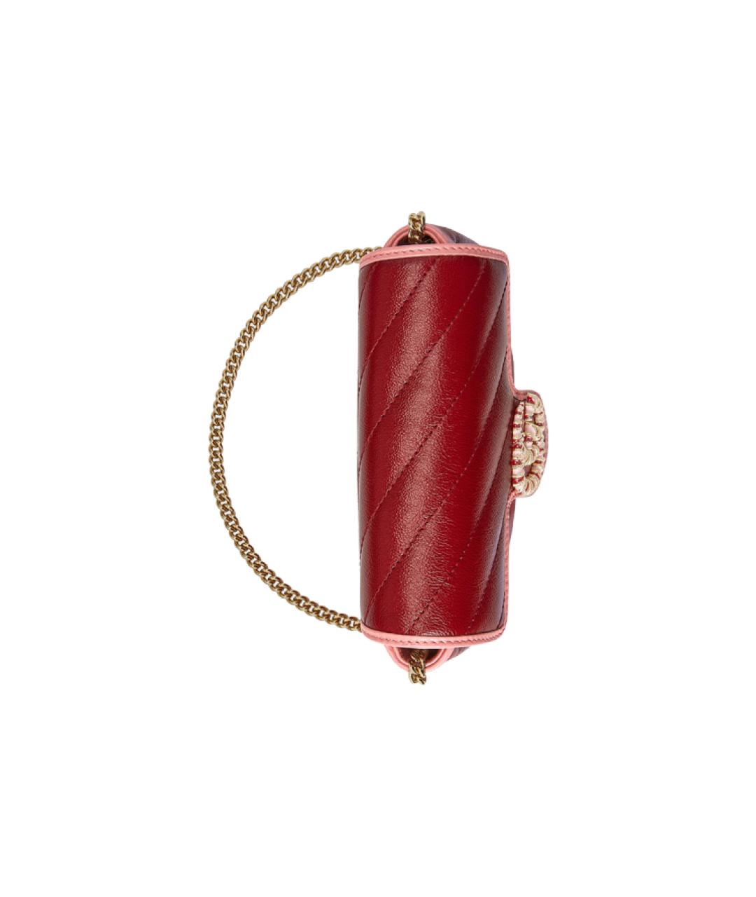 GUCCI Бордовая кожаная сумка через плечо, фото 5