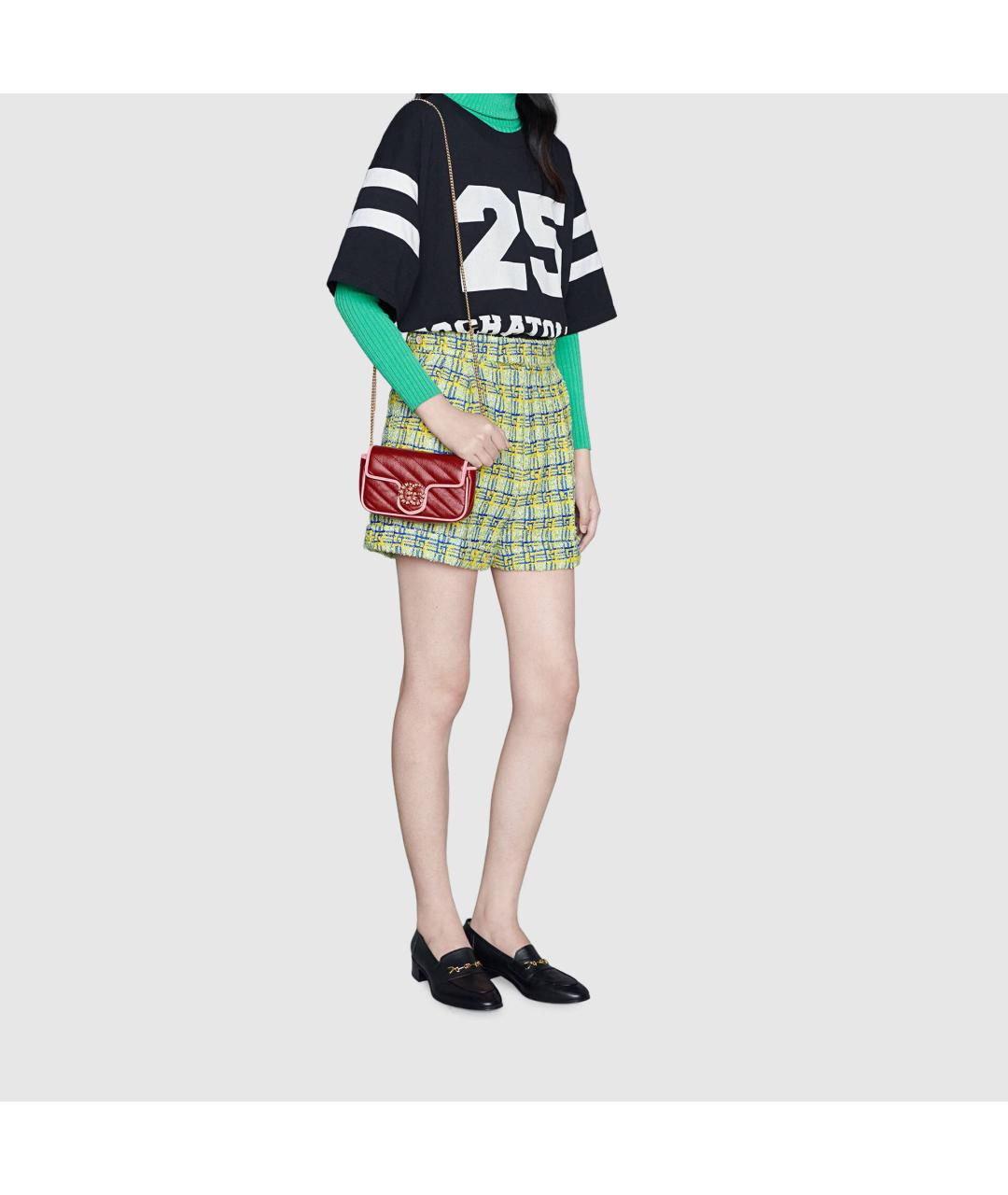 GUCCI Бордовая кожаная сумка через плечо, фото 9