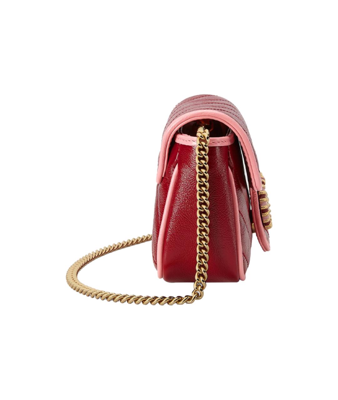 GUCCI Бордовая кожаная сумка через плечо, фото 4