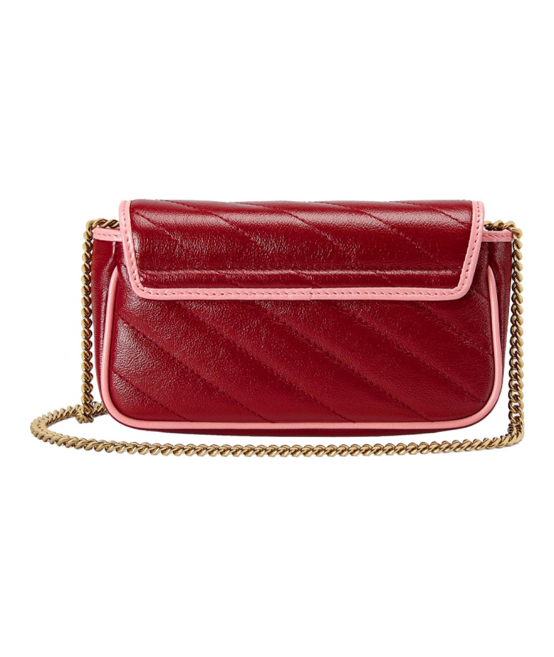 GUCCI Бордовая кожаная сумка через плечо, фото 3